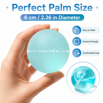 Clear Blue Coconut Oil Stress Ball, Slow Rising Non-Sticky Squishy Squeeze Ball, Soft Sensory Fidget Toy for Stress Relief, Relaxation and Focus
