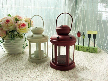 Black Pink and Red Candle Holder Set of 3