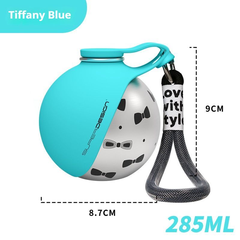 Blue Floral Print Xiaoman Portable Pet Water Bottle