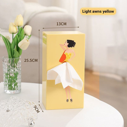 Elegant Light Mango Yellow Princess Tissue Box Holder