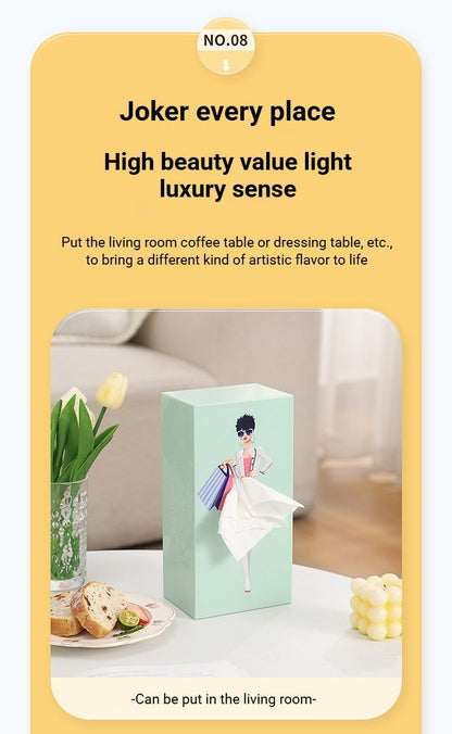 Elegant Light Mango Yellow Princess Tissue Box Holder