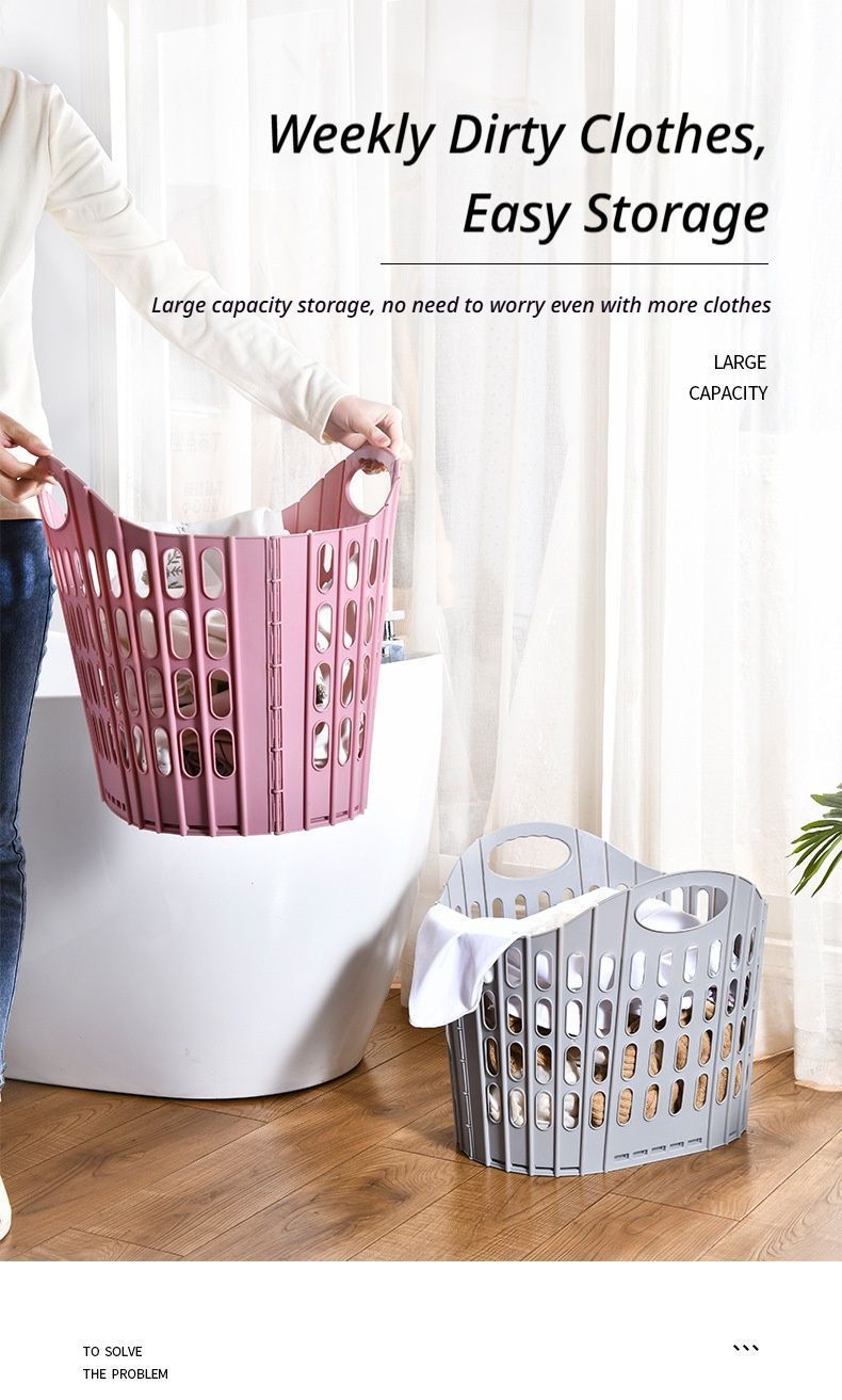 Fold the dirty clothes basket-large white