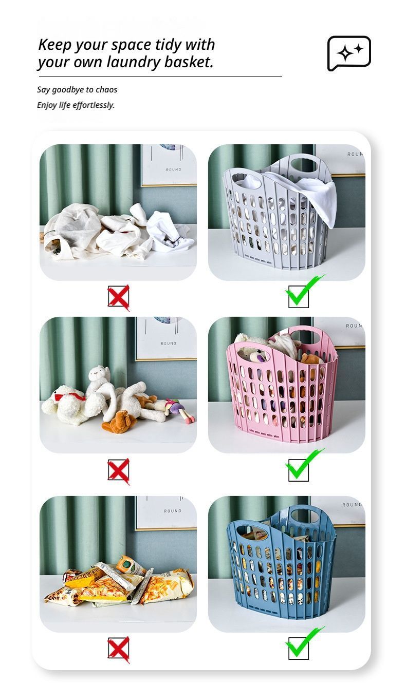 Fold the dirty clothes basket-small white