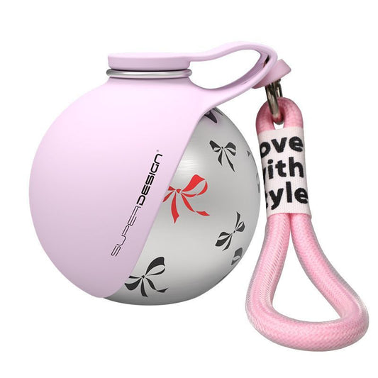 Pink Floral Print Xiaoman Portable Pet Water Bottle