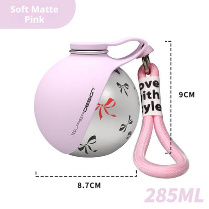 Pink Floral Print Xiaoman Portable Pet Water Bottle