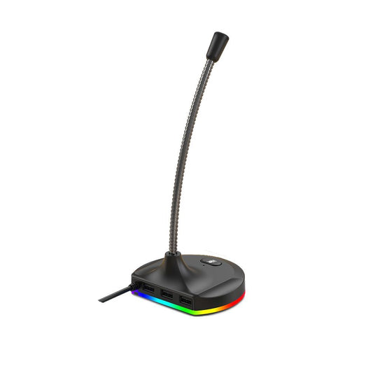 RGB Desktop Microphone 3 USB HUB Model Black