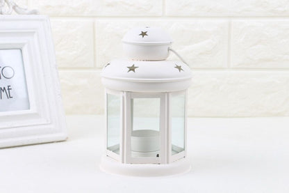 White Black and Red Candle Holder Set of 3