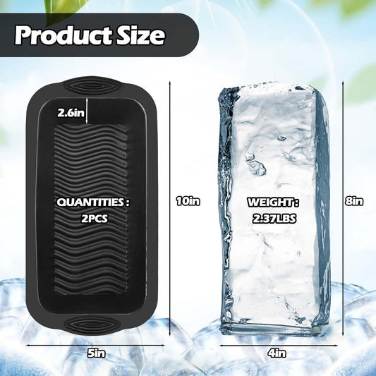 4 Pack Extra Large Ice Block Mold Black