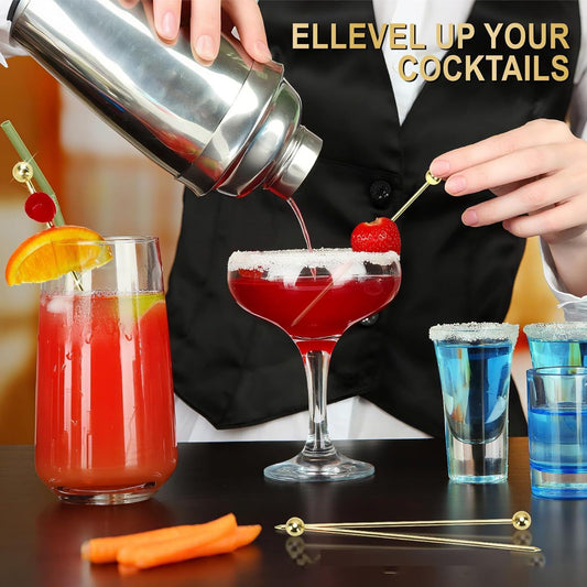 20 PCS Stainless Steel Toothpicks Gold