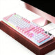 104 Keys Wired Keyboard White And Pink