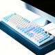 104 Keys Wired Keyboard White And Blue