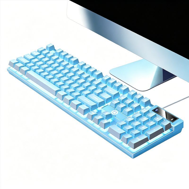 104 Keys Wired Keyboard Blue