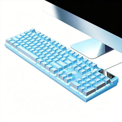 104 Keys Wired Keyboard Blue