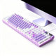 104 Keys Wired Keyboard Purple And White