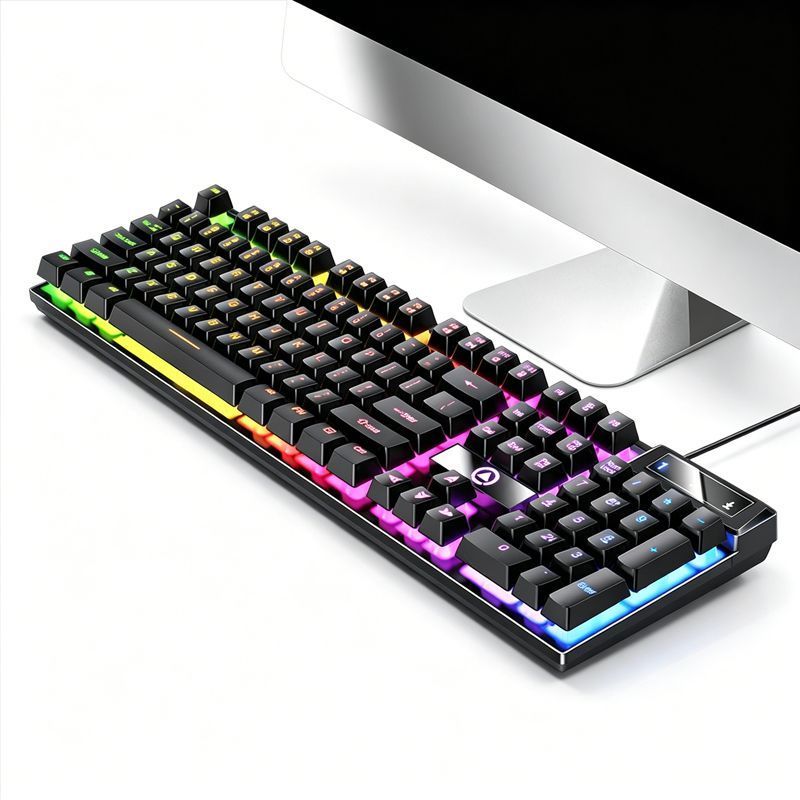 104 Keys Wired Keyboard Black