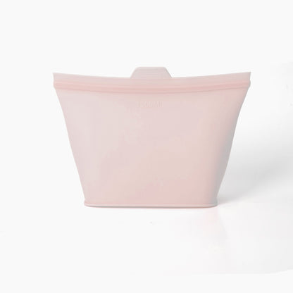 3 Pack Food-Grade Silicone Food Storage Bags, Light Pink, 1000ml