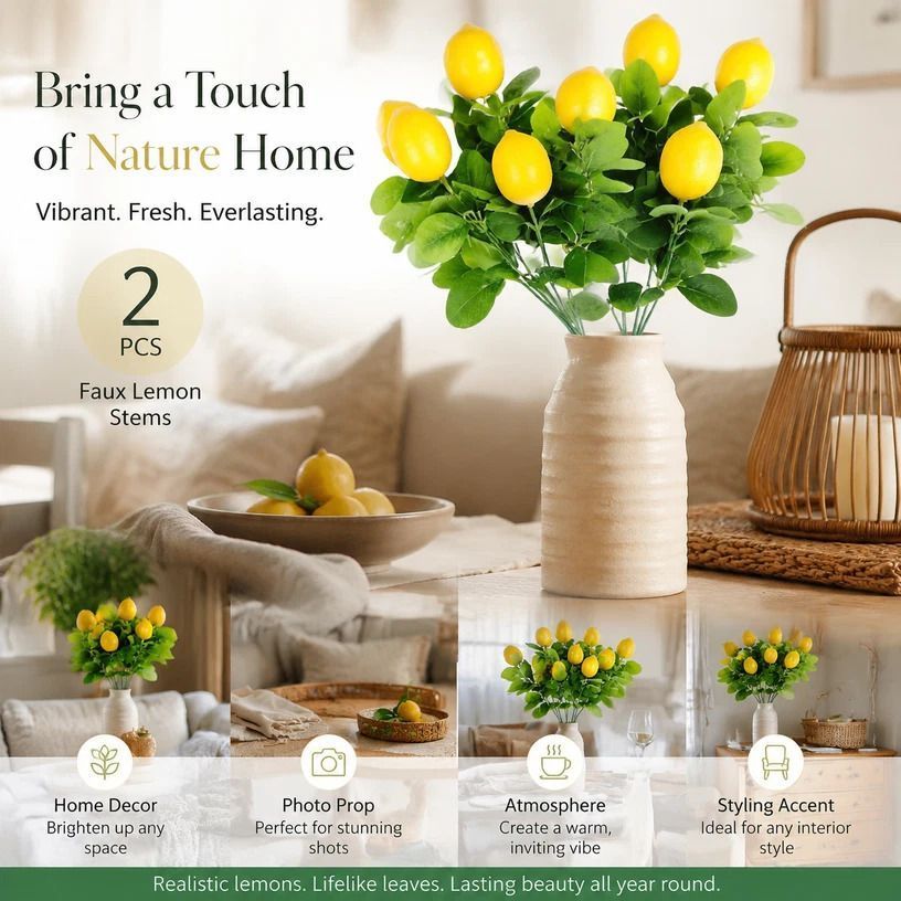 Large Herb Lemon Leaf Single Stem A Table Bouquet Greenery 2 Pack