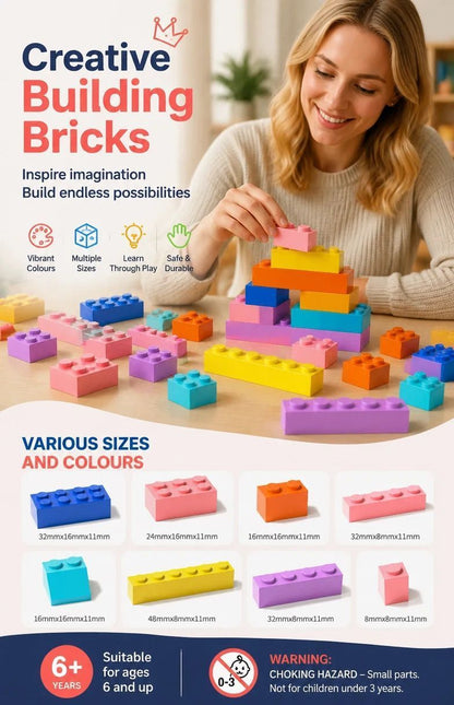 Engaging Mini Building Blocks DIY Puzzle Toy, 500pcs Plain Bag Regular Colours (Separater & Instruction Included)