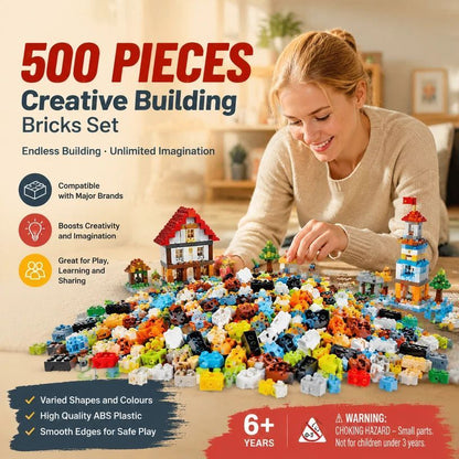 Cool Mini Building Blocks DIY Puzzle Toy, 500pcs Plain Bag Boys Colours (Separater & Instruction Included)