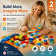 Portable Mini Building Blocks DIY Puzzle Toy 2 Pack, 200pcs Plain Bag Regular Colours (Separater & Instruction Included)
