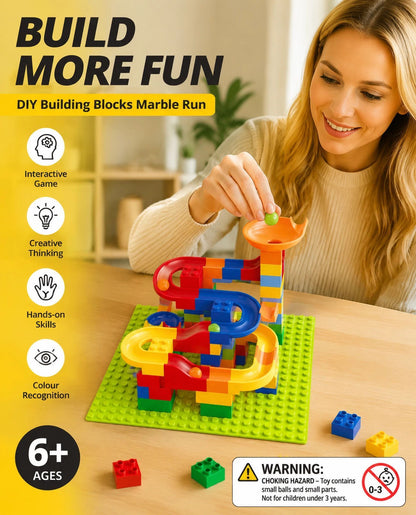 Creative Marble Run Building Blocks DIY Puzzle Toy, 176pcs Small Track (Colour Box Pack)