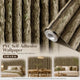 Self Adhesive Vintage Wall Covering 0.45x6M, Whole Log Wood Grain, Rustic Shop Backdrop
