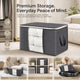 Extra Large 90L Moving Storage Bag Grey, Brown Edge White Zipper, Big Capacity For Thick Winter Quilts