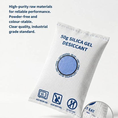 Regular Green Colour Shift Silica Gel Sachets, Visible Humidity Drying Beads, 200g 4 Pack
