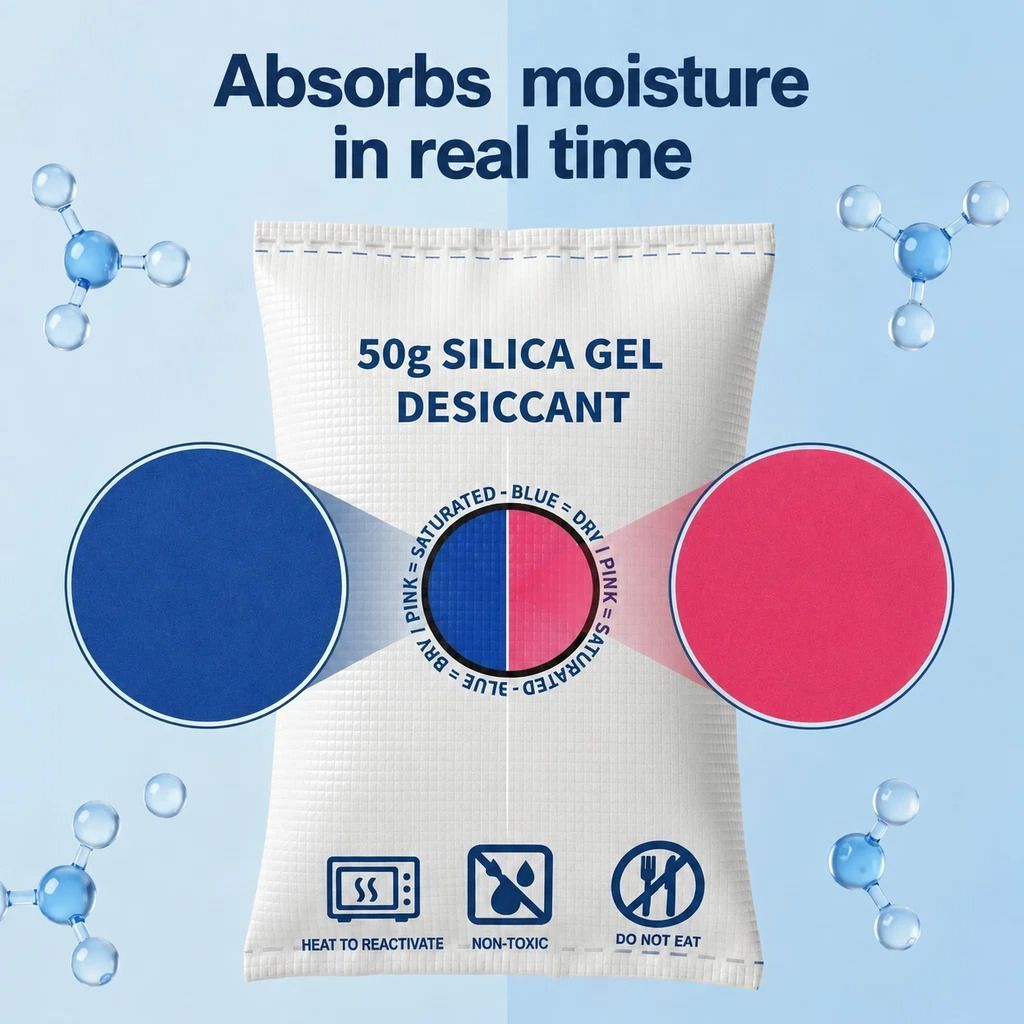 Quad Pack Orange Humidity Visual Silica Gel Desiccant, Standard 200g Moisture Absorber Bags
