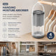 Quad Pack Grey Cloud Suspended Dehumidifier Boxes, Complete Calming Storage Kit, Neutral Soft Scent For Large Family Wardrobes