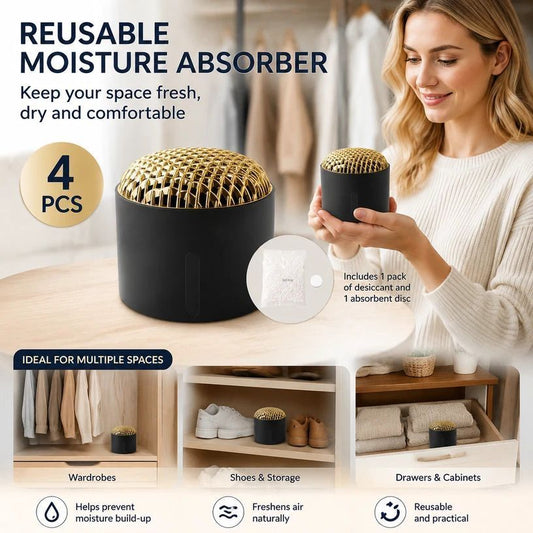 4 Pack Black Mini Tabletop Deodorising Caddies, Sleek Multi-Drawer Organising Bundle, Keep Desktop Cabinets Dry And Pleasantly Scented