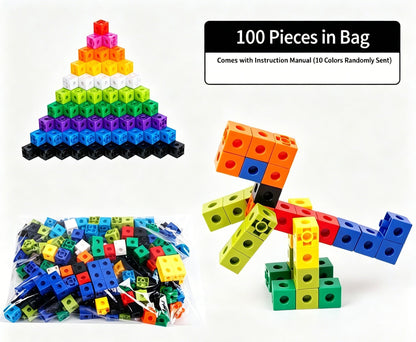 100pcs 10 Colors Mixed PP Square Building Blocks