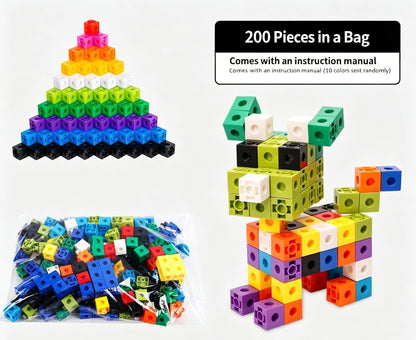 200pcs 10 Colors Mixed PP Square Building Blocks