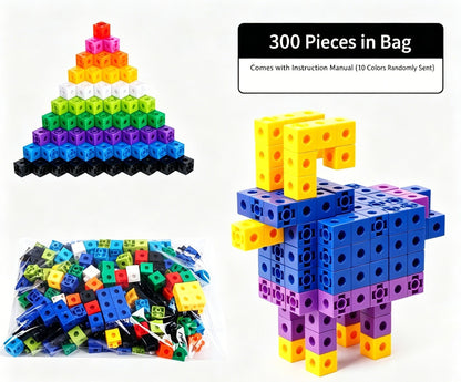 300pcs 10 Colors Mixed PP Square Building Blocks