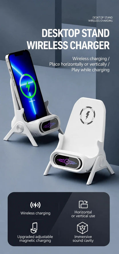 Vertical Chair Shaped Phone Holder, Magnetic Wireless Charger, Lazy Mobile Support Bracket For Entertainment, Pink, Lovely Daily Office Accessory Gift