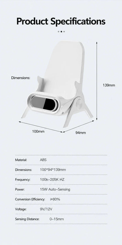 Vertical Chair Shaped Phone Holder, Magnetic Wireless Charger, Lazy Mobile Support Bracket For Entertainment, Pink, Lovely Daily Office Accessory Gift