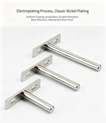 3" White Hidden T Shelf Bracket 6Pcs w/ 5x60&5x80 Screws