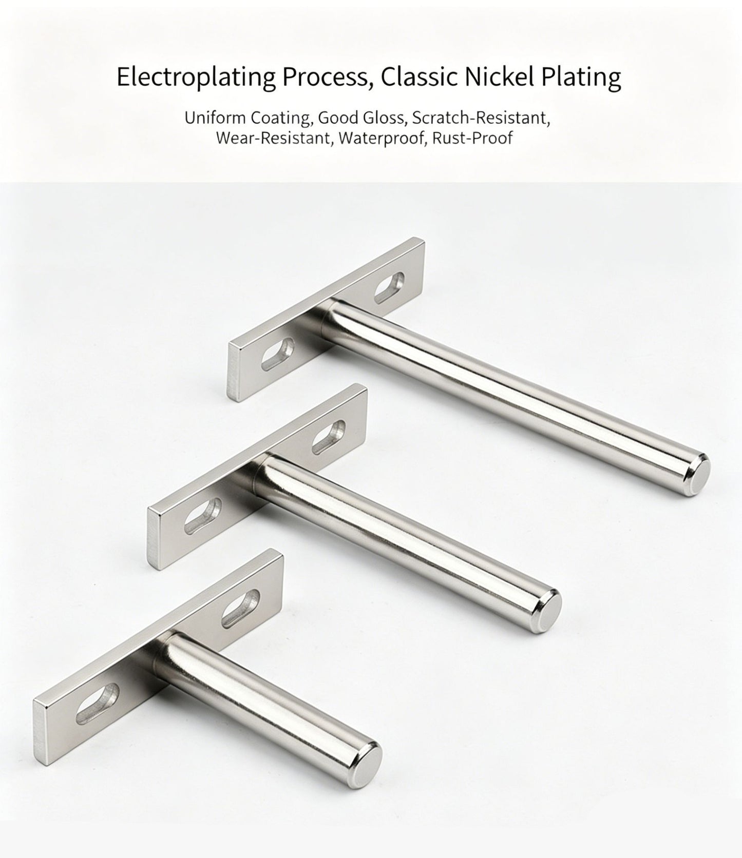 3" Color Zinc Hidden T Bracket 6Pcs w/ 5x60&5x80 Screws