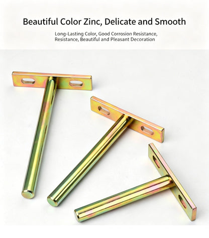3" Color Zinc Hidden T Bracket 6Pcs w/ 5x60&5x80 Screws