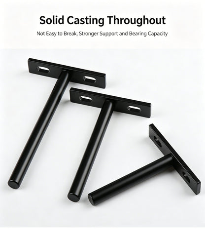 3" Color Zinc Hidden T Bracket 6Pcs w/ 5x60&5x80 Screws