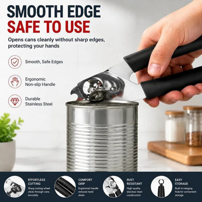 Stainless Steel Can Opener Combo 2Pcs Manual Multi Purpose Kitchen Tool