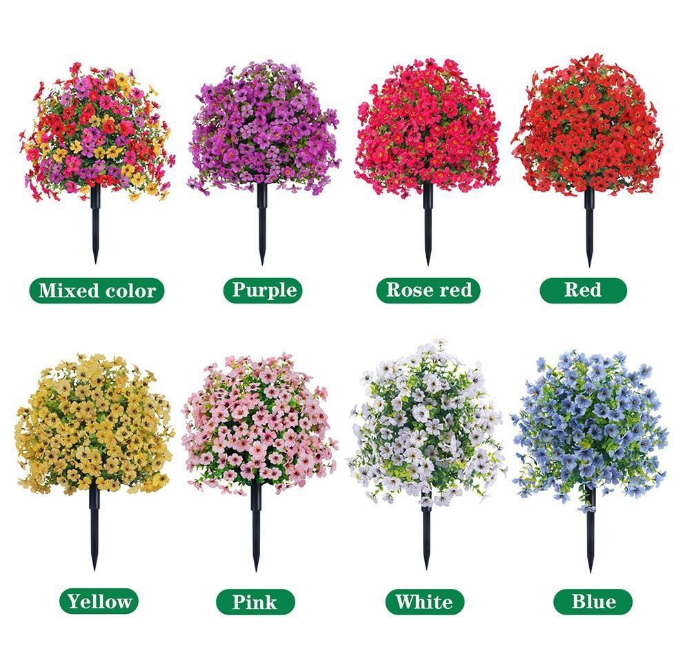 Cream White Artificial Flower Stems 3Pcs Portrait Shoot Backyard Ornament