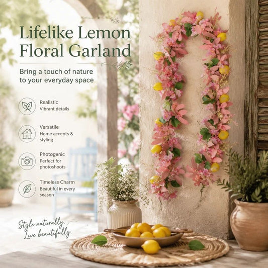 Spring Butterfly Style B Faux Lemon Garland Patio Door Styling
