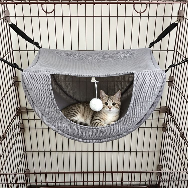 2 Pcs Cat Cage Hammock - Grey  35×27×20cm