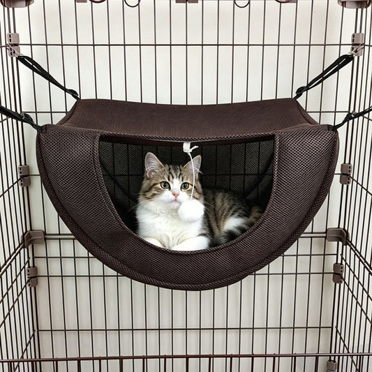 2 Pcs Cat Cage Hammock - Coffee 35×27×20cm