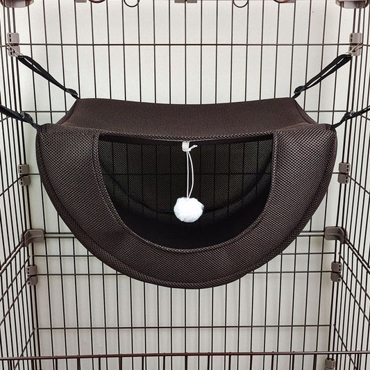 2 Pcs Cat Cage Hammock - Coffee 47×38×28cm