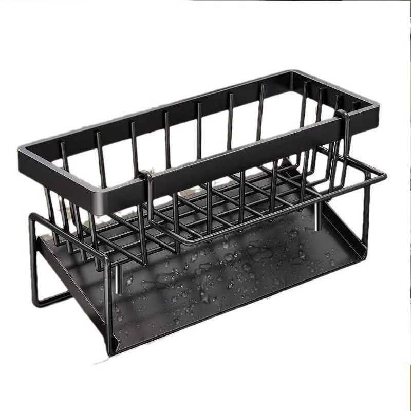 Low Profile Tilted Dish Drying Rack Black