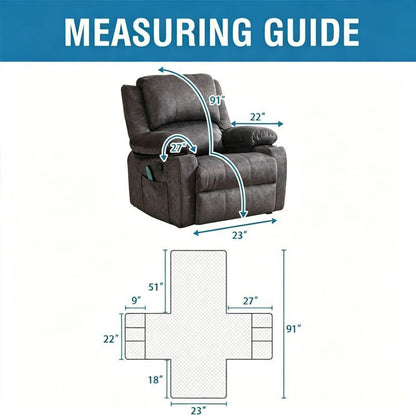 Electric Recliner Sofa Cover - Grey Brown