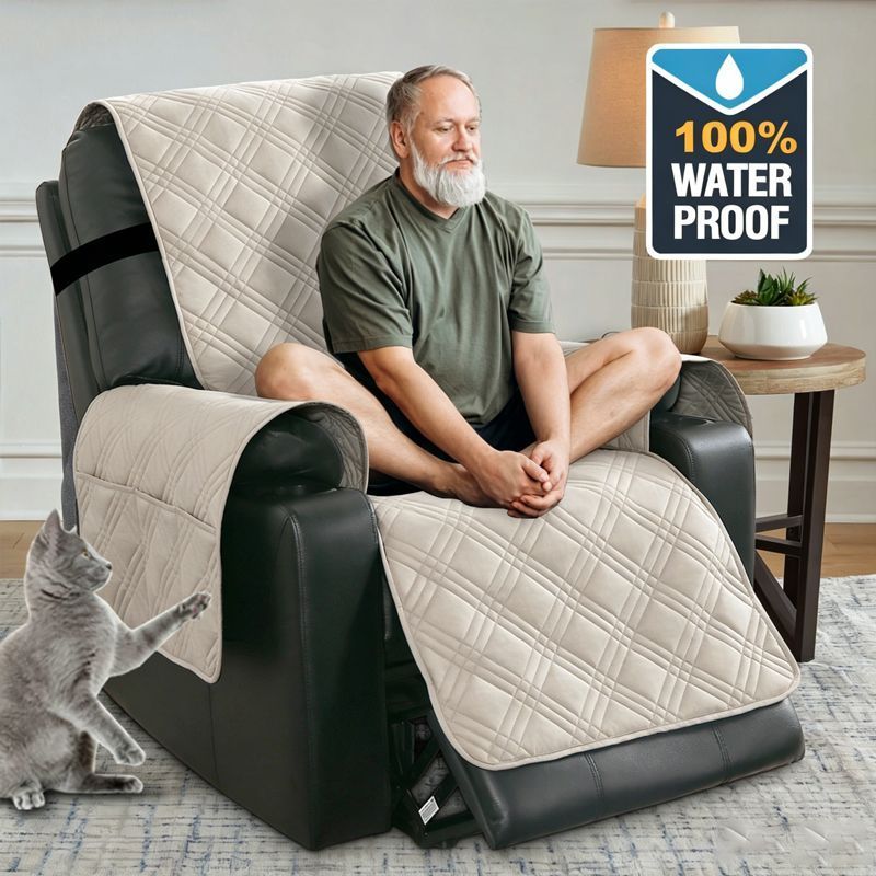 Electric Recliner Sofa Cover - French Grey
