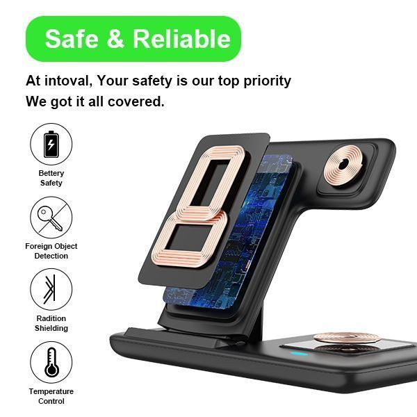 Black 3-in-1 Wireless Charger